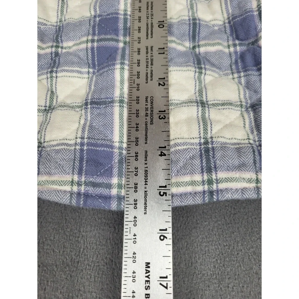 Oshkosh Bgosh Flannel Shirt Kids 18 Mo Blue Gingham Plaid Quilted Midweight Warm